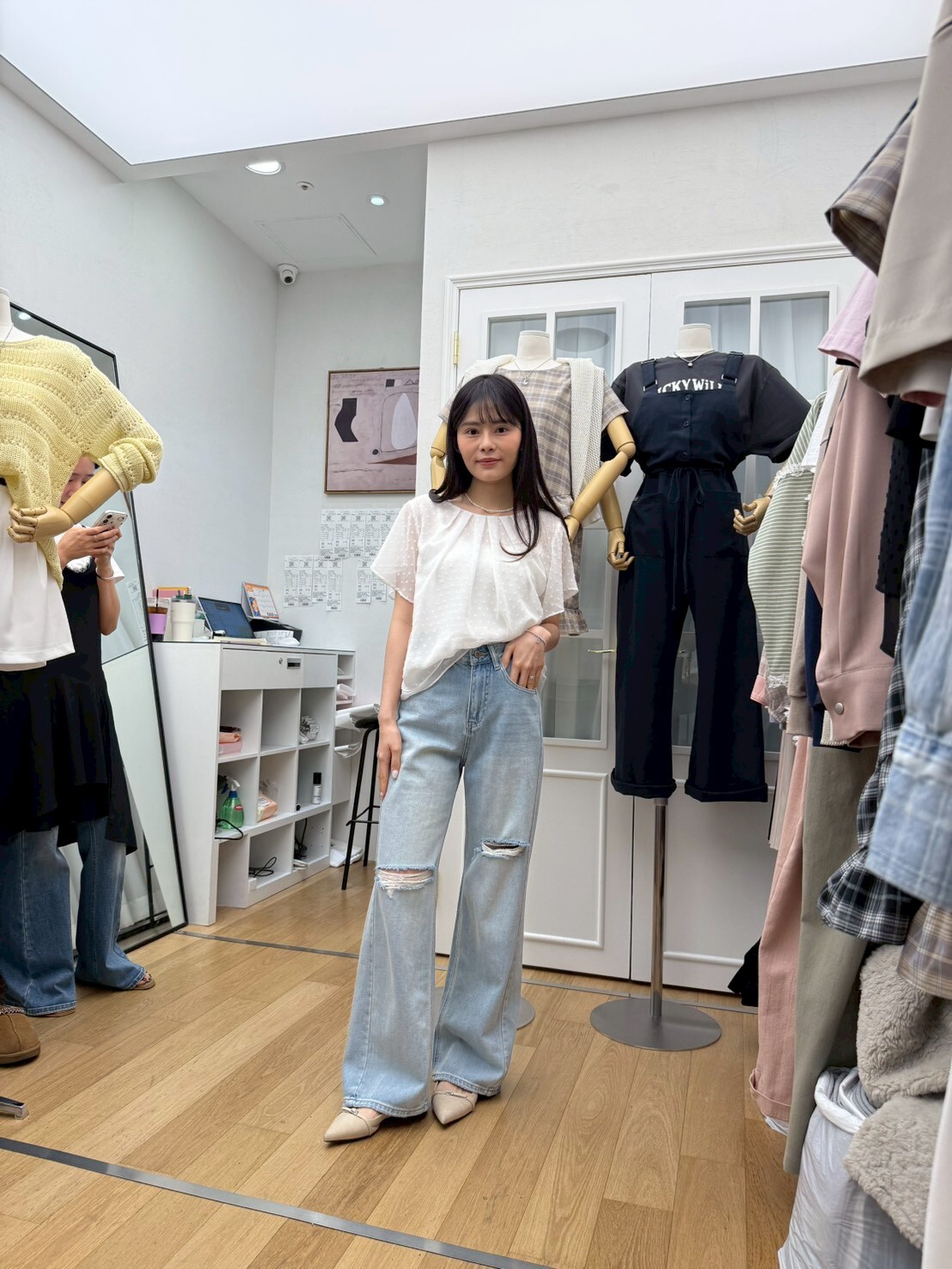 RF6031 波點飄逸雪紡紗上衣