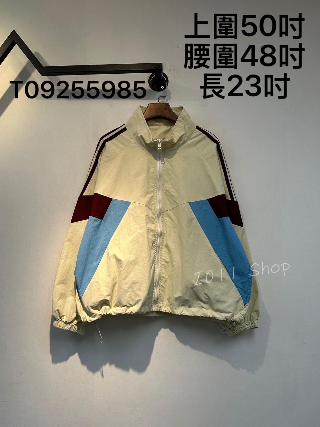 不規則拼色下擺束繩風褸 上圍50吋 腰圍48吋 長23吋 T09255985