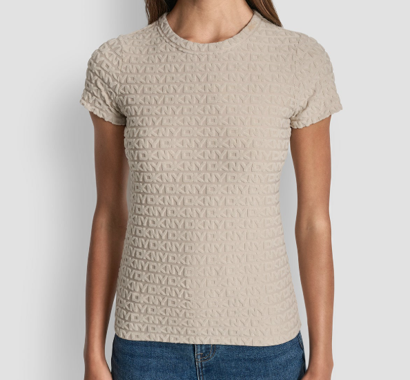 [S] DKNY PEBBLE LOGO JACQUARD SHORT SLEEVE CREW NECK TEE, DJ5T1571-PBL (SD1795)