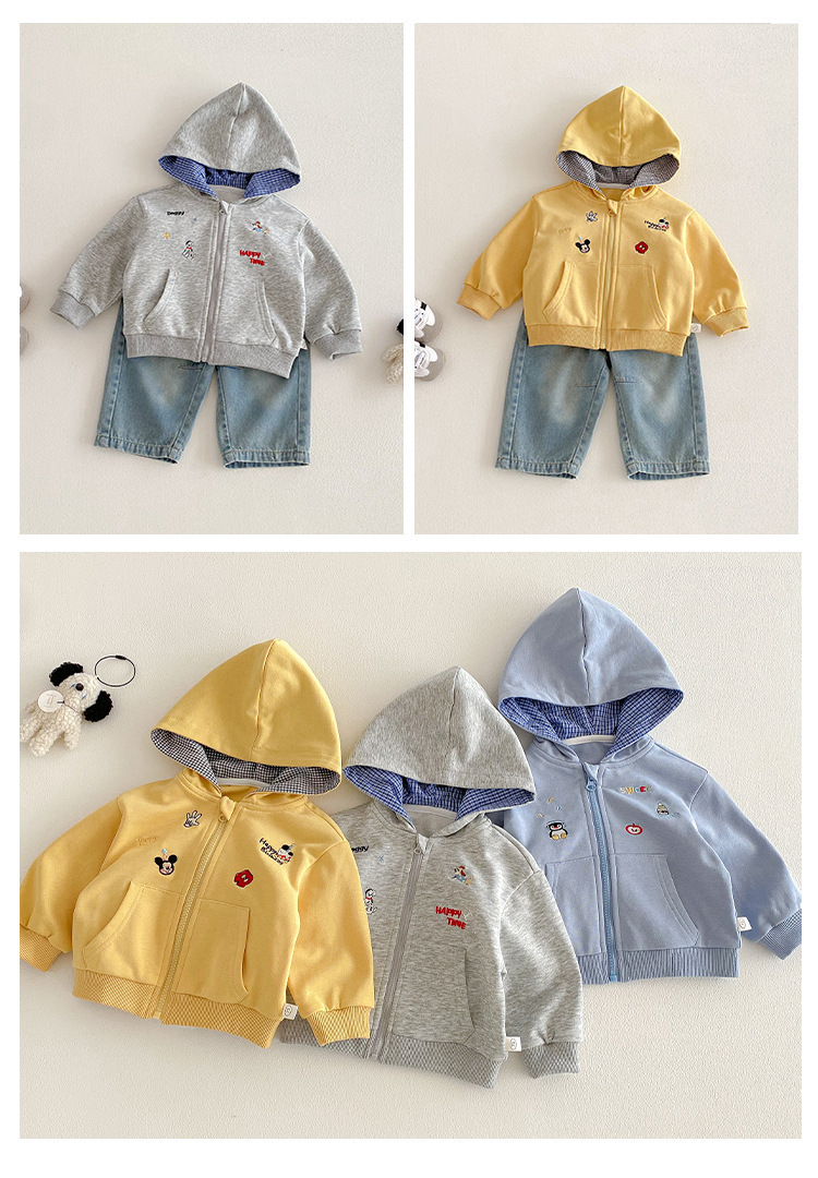 卡通刺繡連帽外套(73-120)