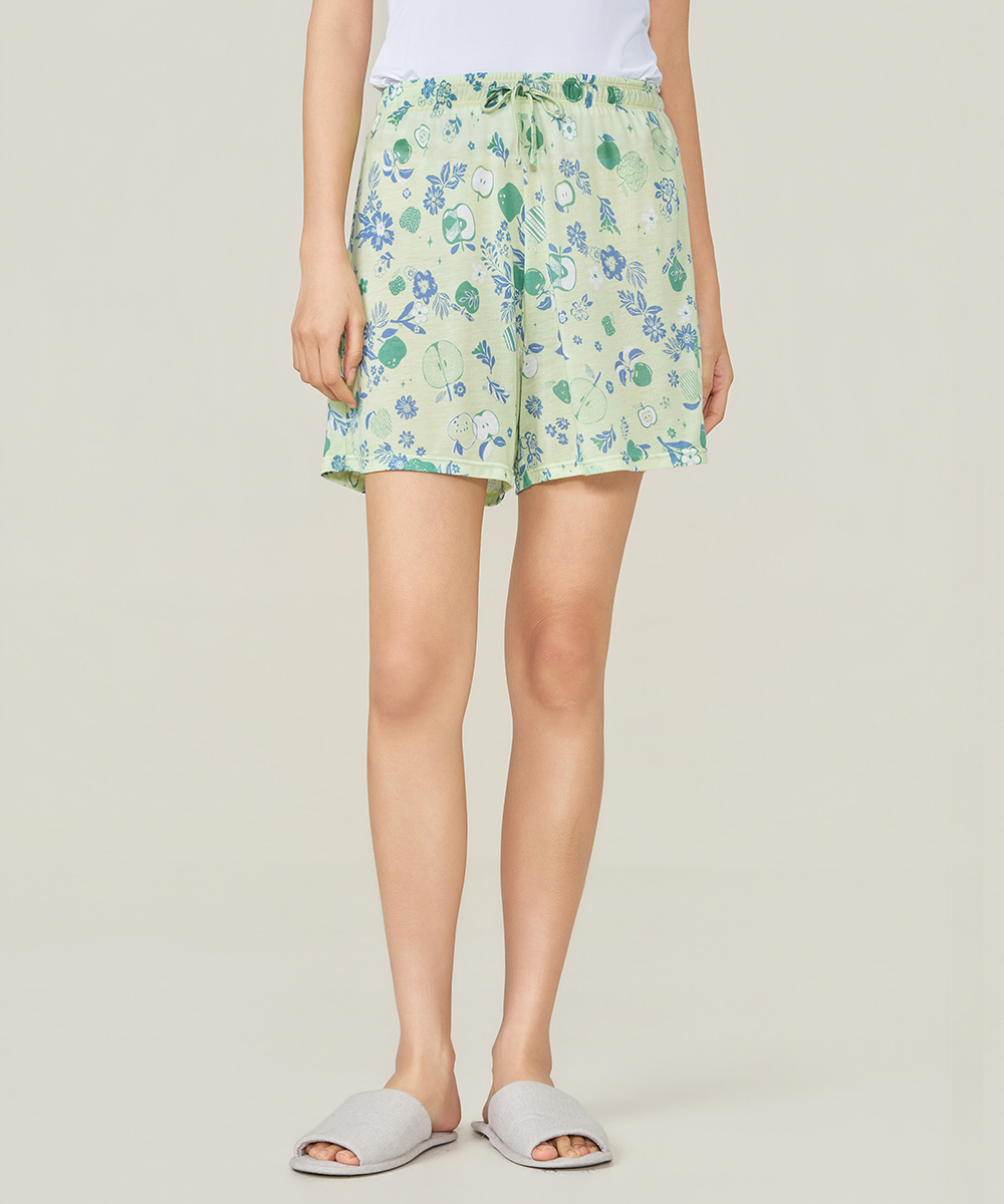 自由空間-天絲印花 細滑柔順女短褲 UE0Y3026