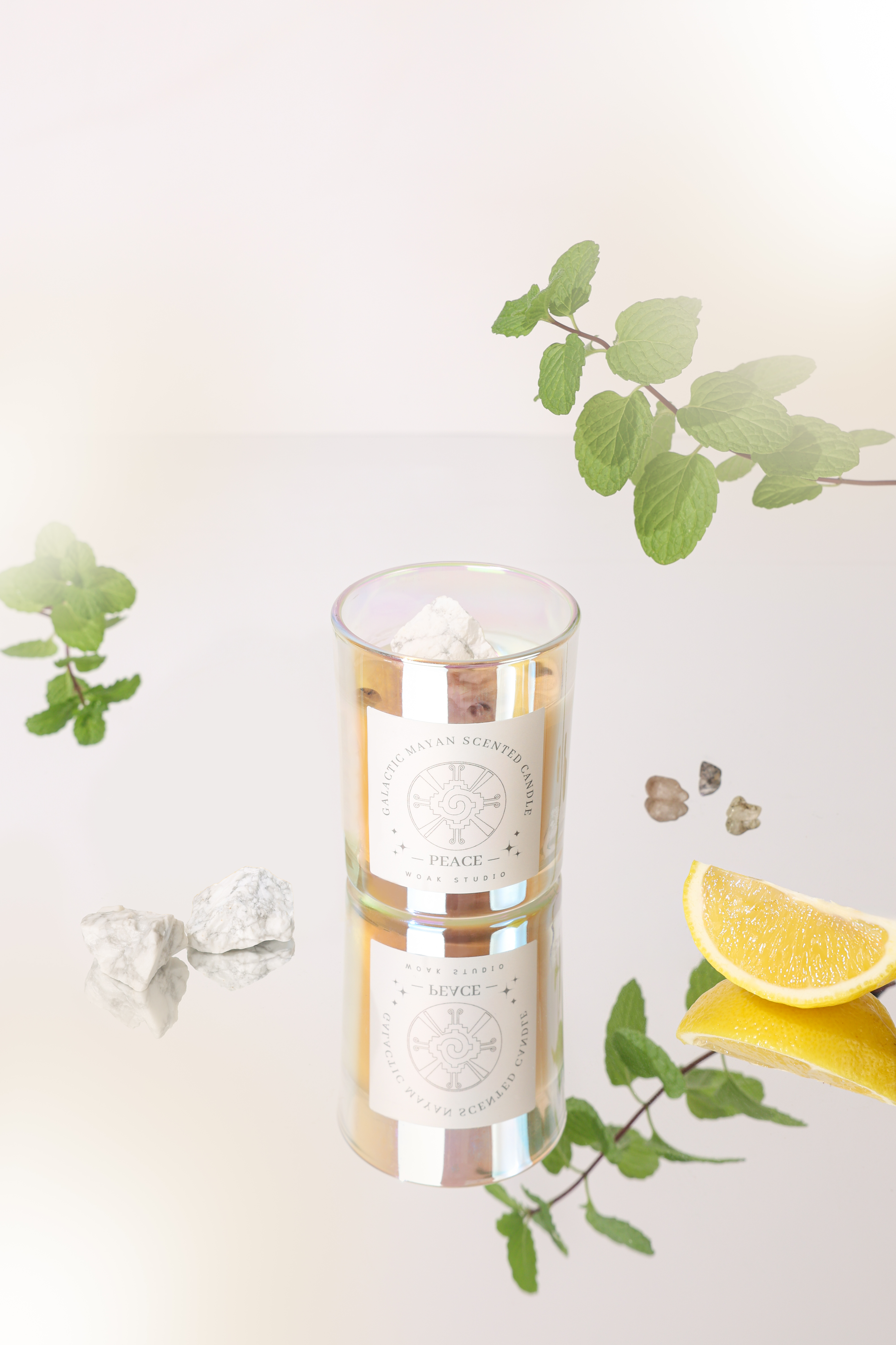 純精油｜水晶蠟燭 （平靜白）