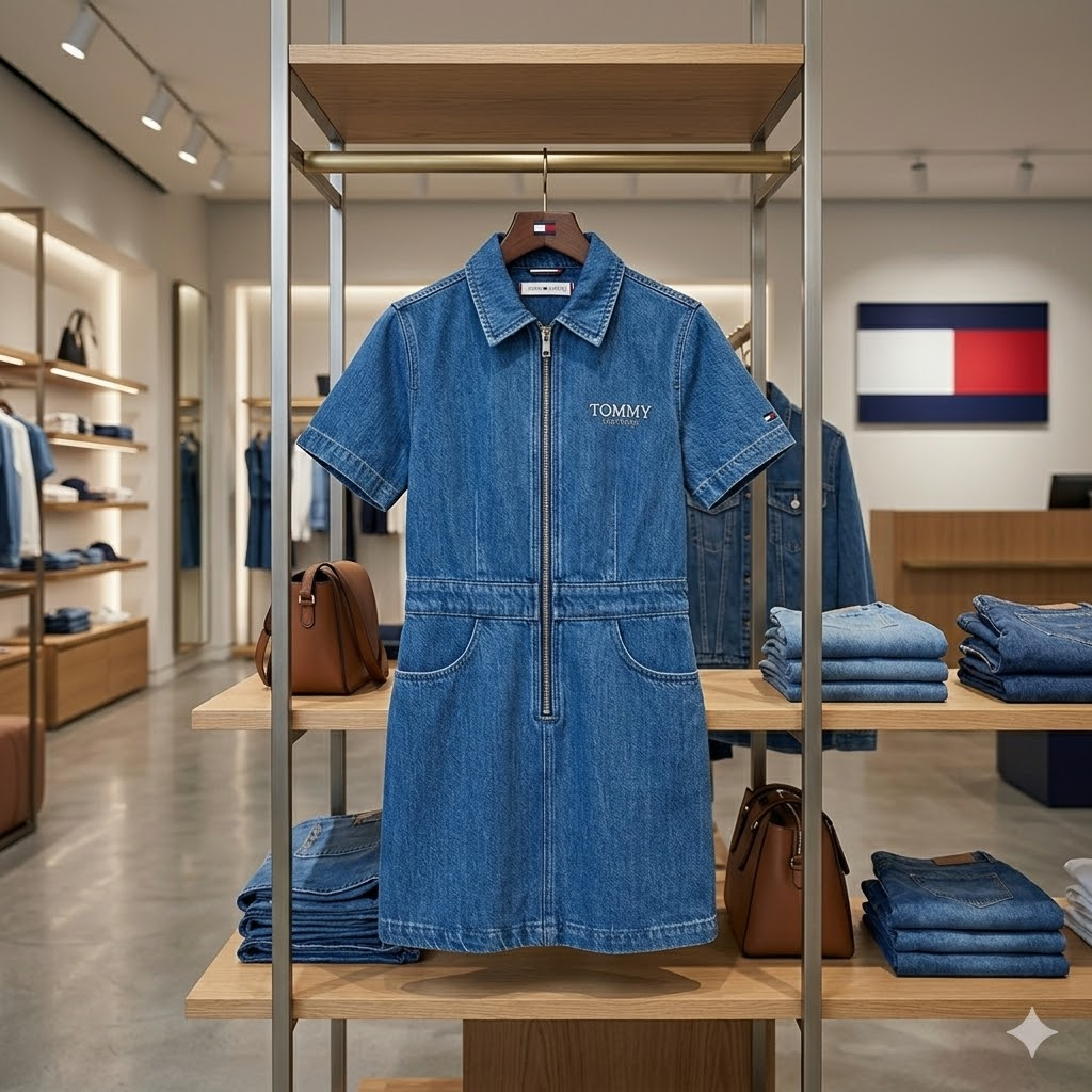 【預購】TOMMY HILFIGER H031701 女童經典標誌牛仔連身裙