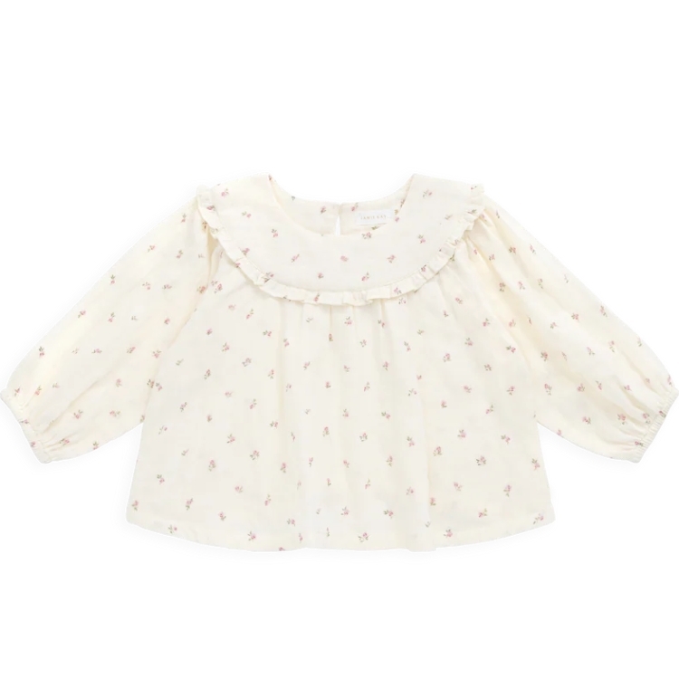 （預購）JAMIEKAY 玫瑰印花捲邊襯衫 Organic Cotton Muslin Amira Blouse - Willow Rose