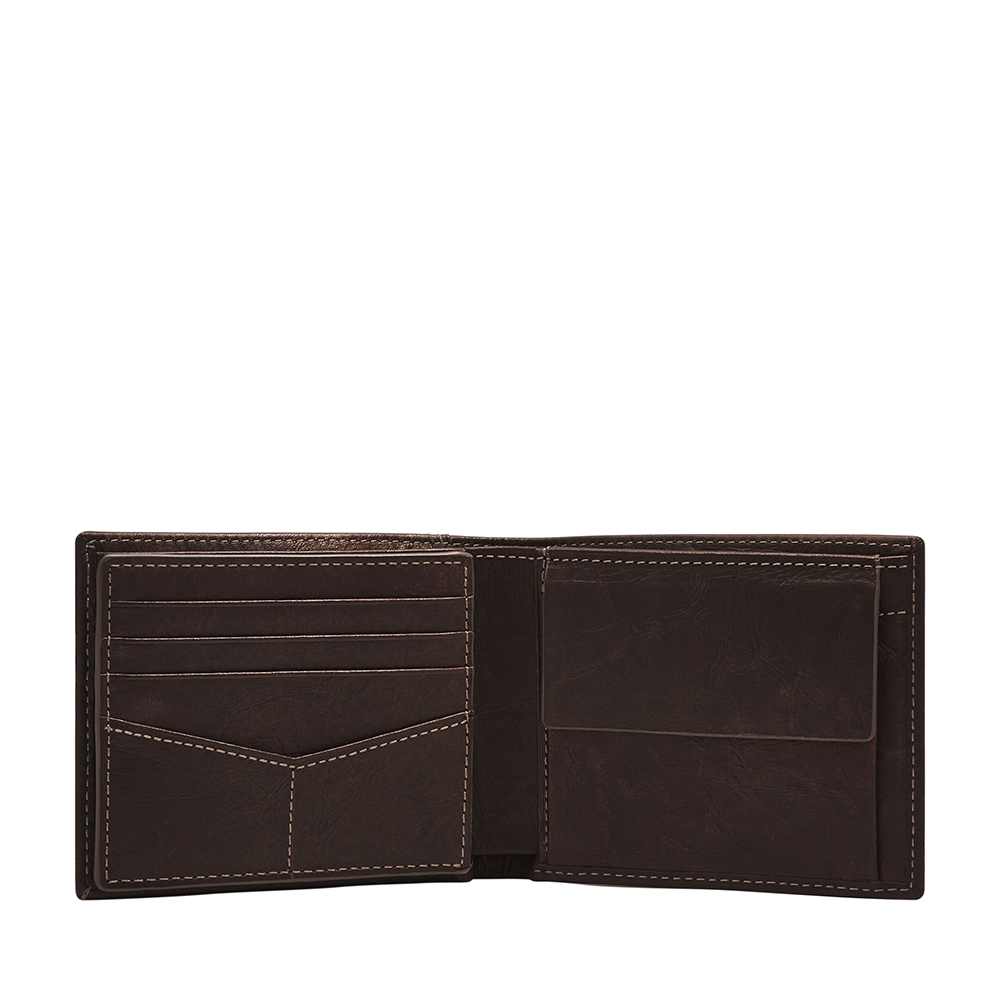 Ingram 咖啡色真皮RFID短夾 男ML3781200