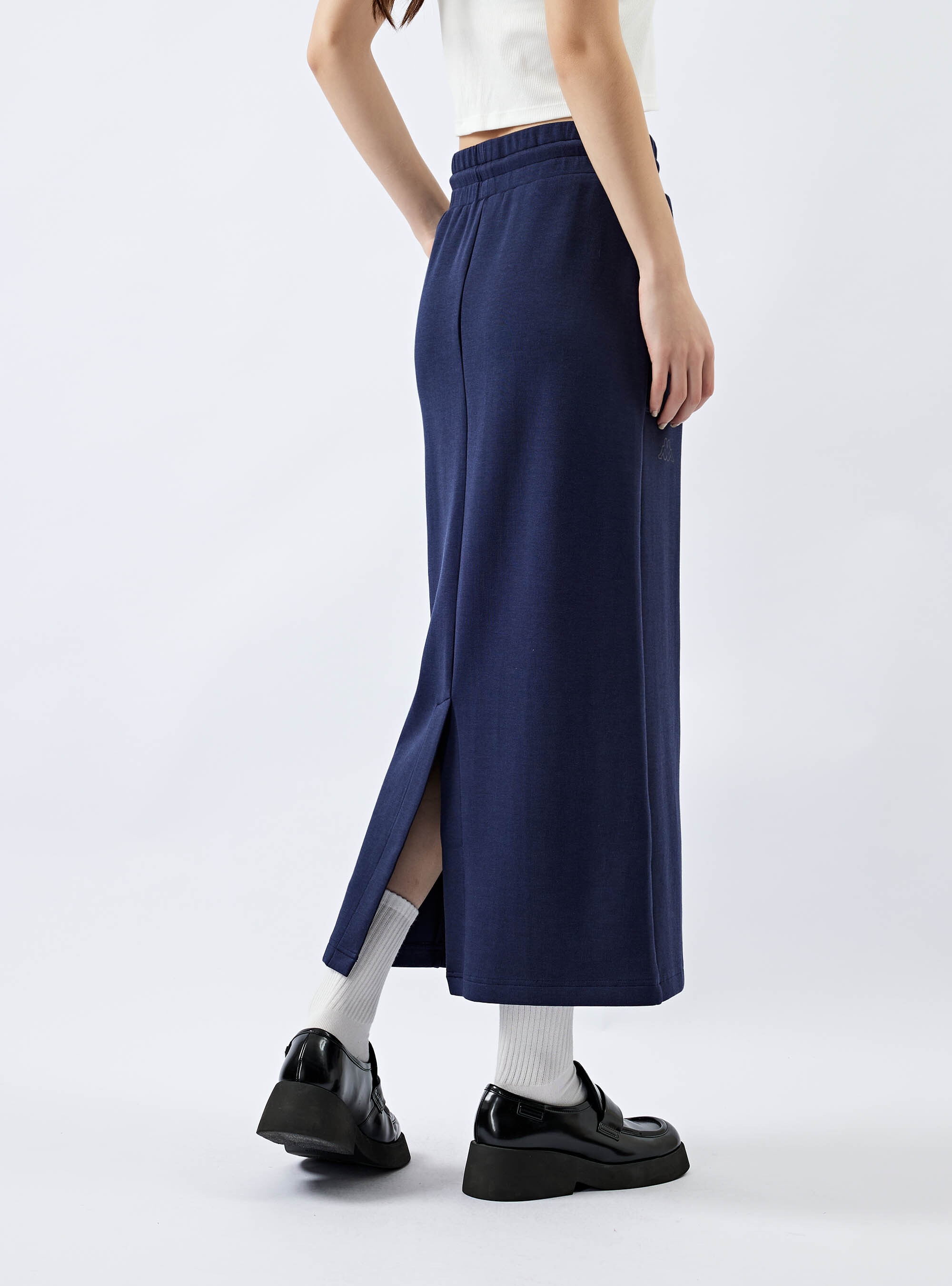 女款 彈性抽繩直筒棉質長裙