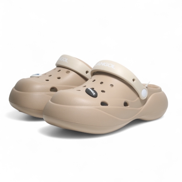 KANGOL 水鞋 卡其 洞洞鞋 防水 懶人鞋 女 6522167631