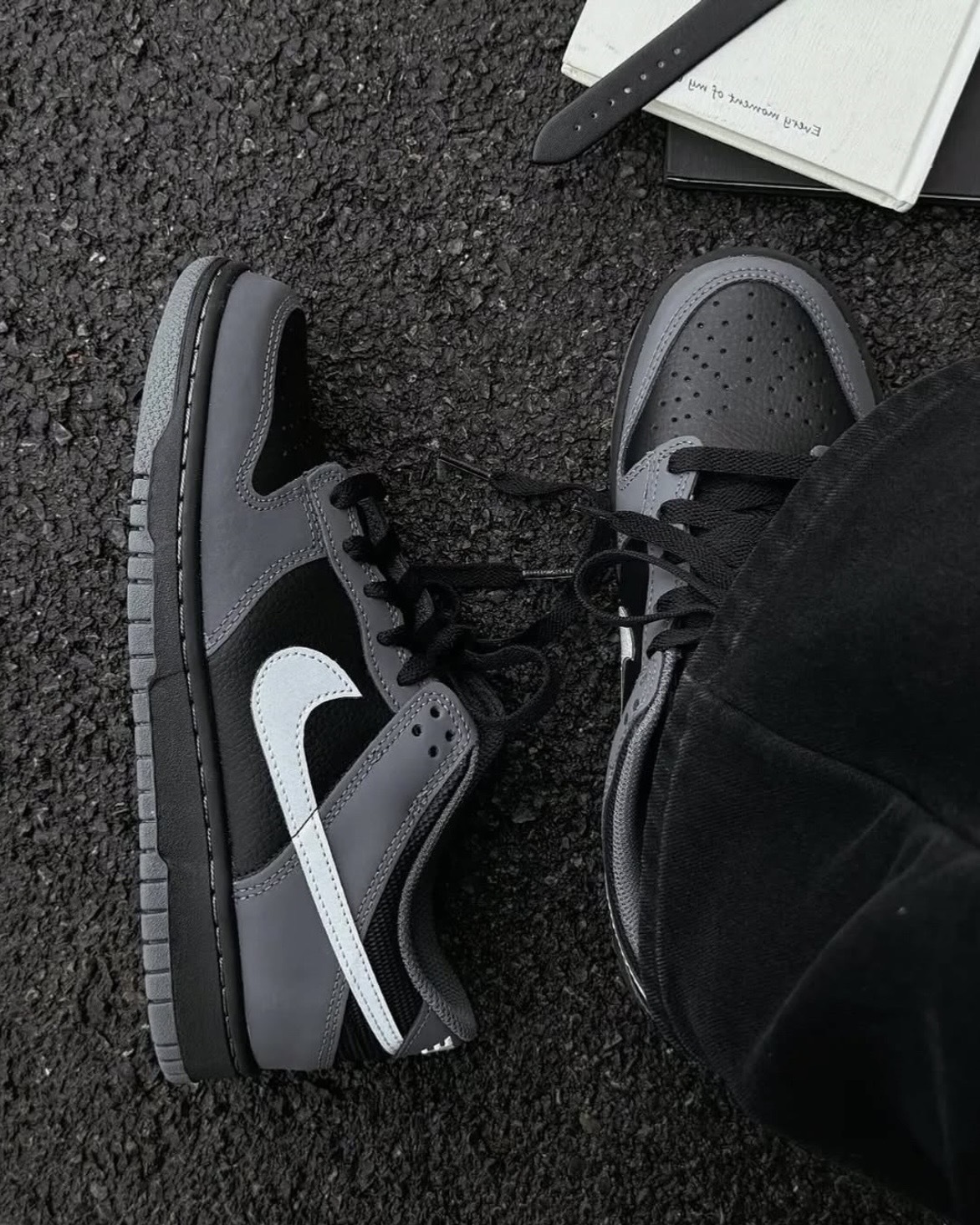 Nike Dunk Low 皮革 黑灰 狼灰 大童款