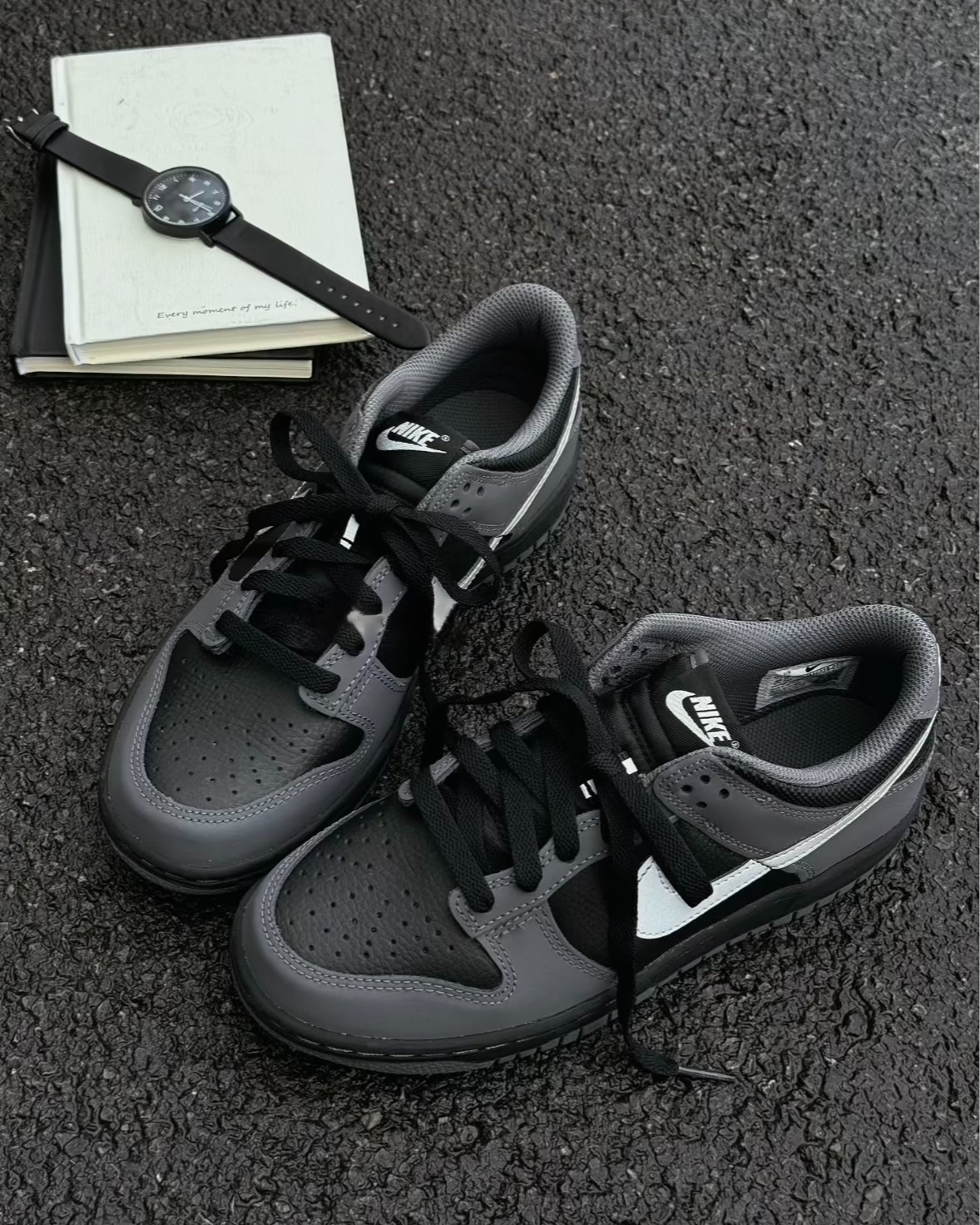 Nike Dunk Low 皮革 黑灰 狼灰 大童款