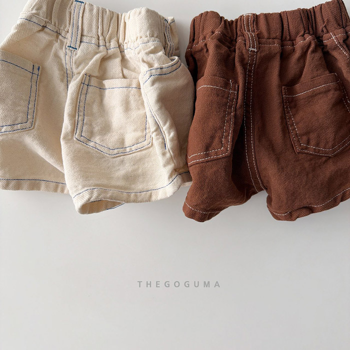 正韓夏the_goguma 兩色活潑感縫線短褲