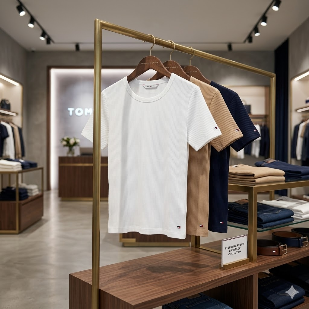 【預購】TOMMY HILFIGER H031703 精緻鏤空修身圓領 T-Shirt