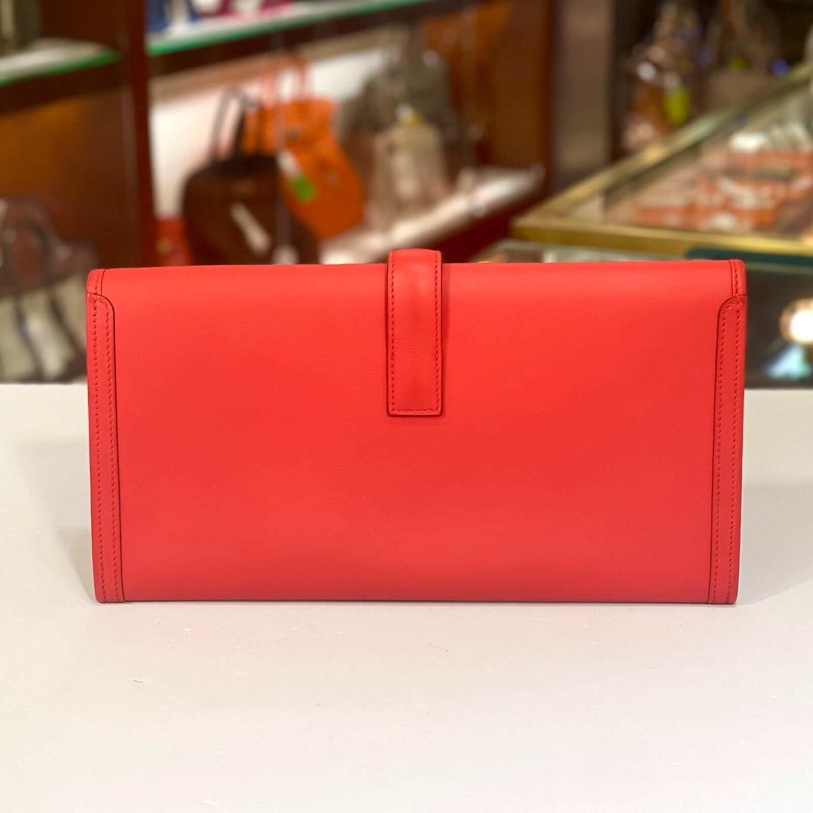99%NEW二手HERMES手拿包 JIGE ELAN 29, X刻, 國旗紅Q5, SWIFT皮, CLUTCH #香榭站正品