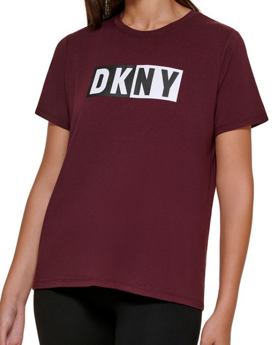 [S] DKNY MAROON LOGO PRINT T-SHIRT, DP5T5894-2EQ (SD1727)
