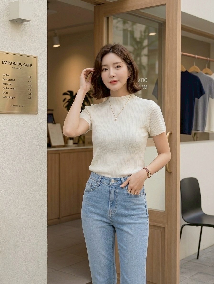 660-半高領針織短袖