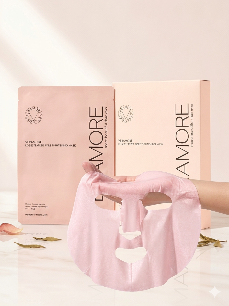 【 3/30收單 】VERAMORE 玫瑰胜肽提亮面膜 5入 韓國