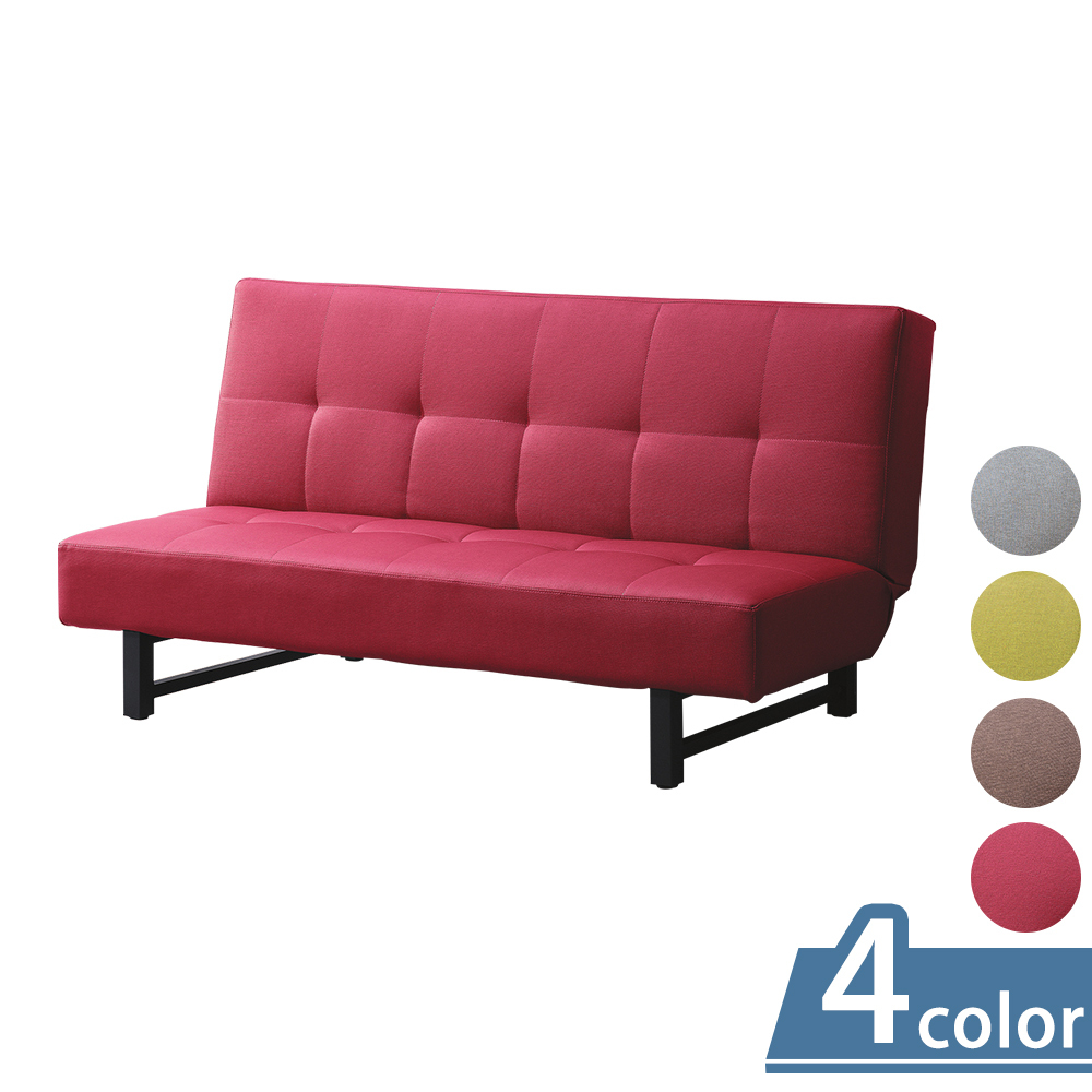 柏蒂家居-川特6尺簡約布紋皮沙發床(四色可選)