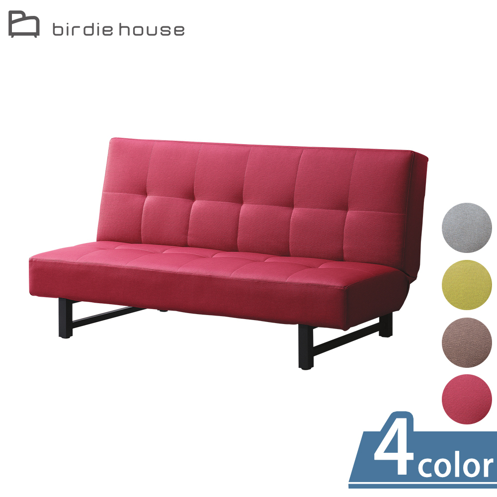 柏蒂家居-川特6尺簡約布紋皮沙發床(四色可選)