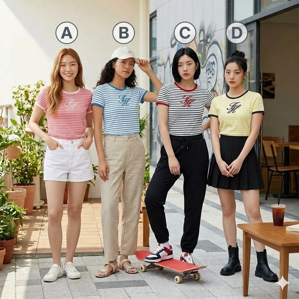 【預購】TOMMY HILFIGER H031707 經典草寫 Logo 條紋 T-Shirt