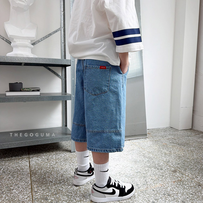 正韓夏the_goguma 兩色工裝感七分牛仔褲