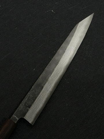 初心 雲影 青二鋼 黑打 墨流 筋引 黑檀柄