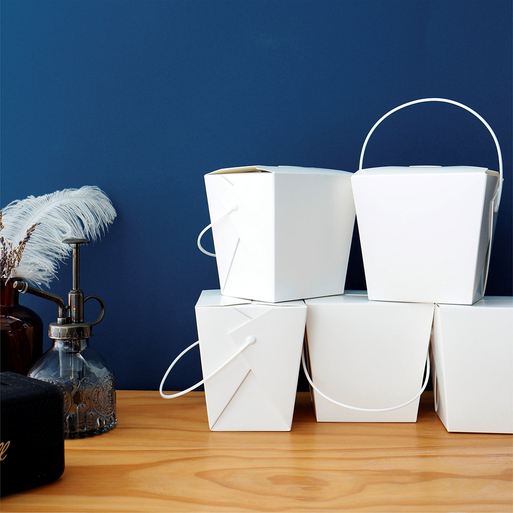 手提方形餐盒-ZS 白色 32oz 6號