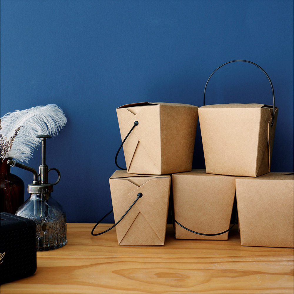 手提方形餐盒-ZS 牛皮 26oz 5號