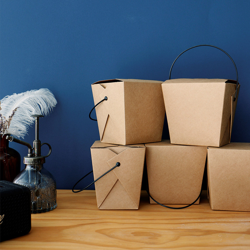 手提方形餐盒-ZS 牛皮 32oz 6號