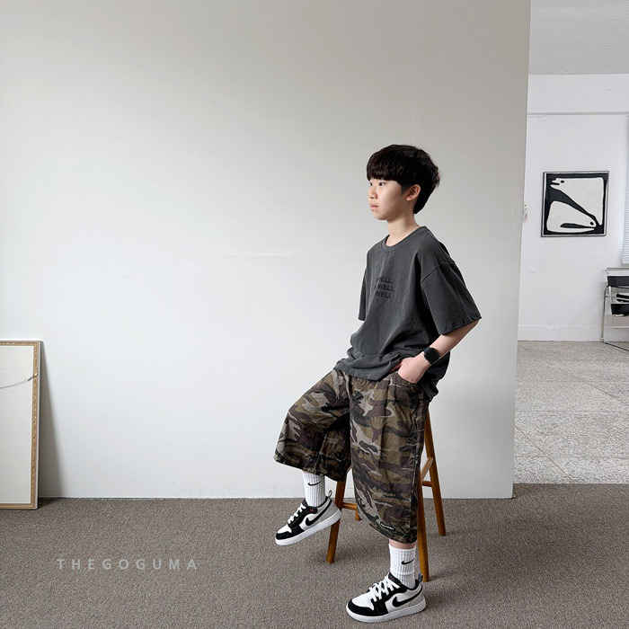 正韓夏the_goguma 帥氣迷彩七分褲