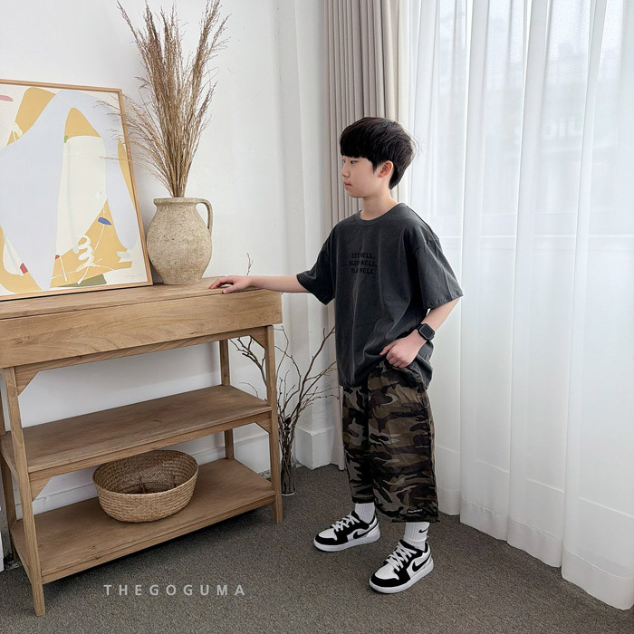 正韓夏the_goguma 帥氣迷彩七分褲