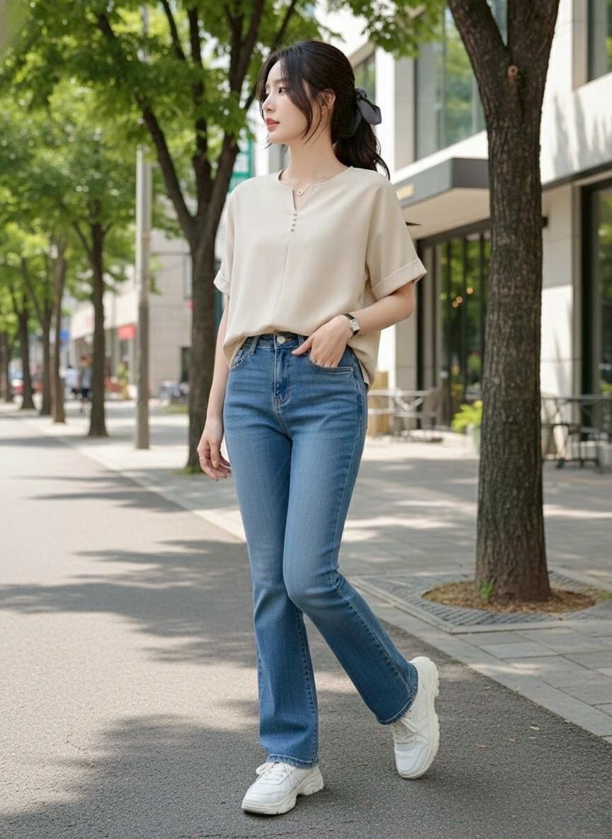 338-v領4釦珍珠空氣棉T