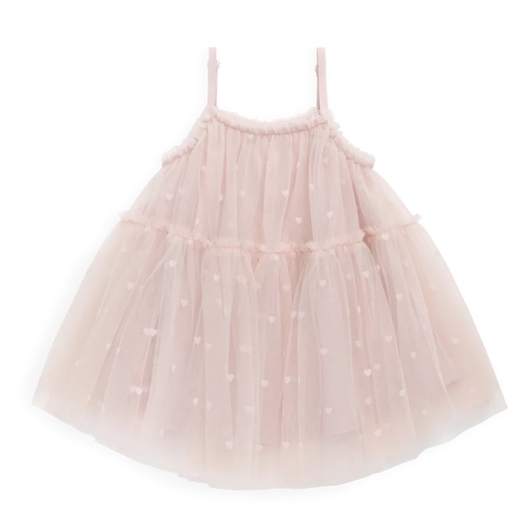 （預購）JAMIEKAY 愛心印花網紗吊帶洋裝 Nylah Dress - Old Rose