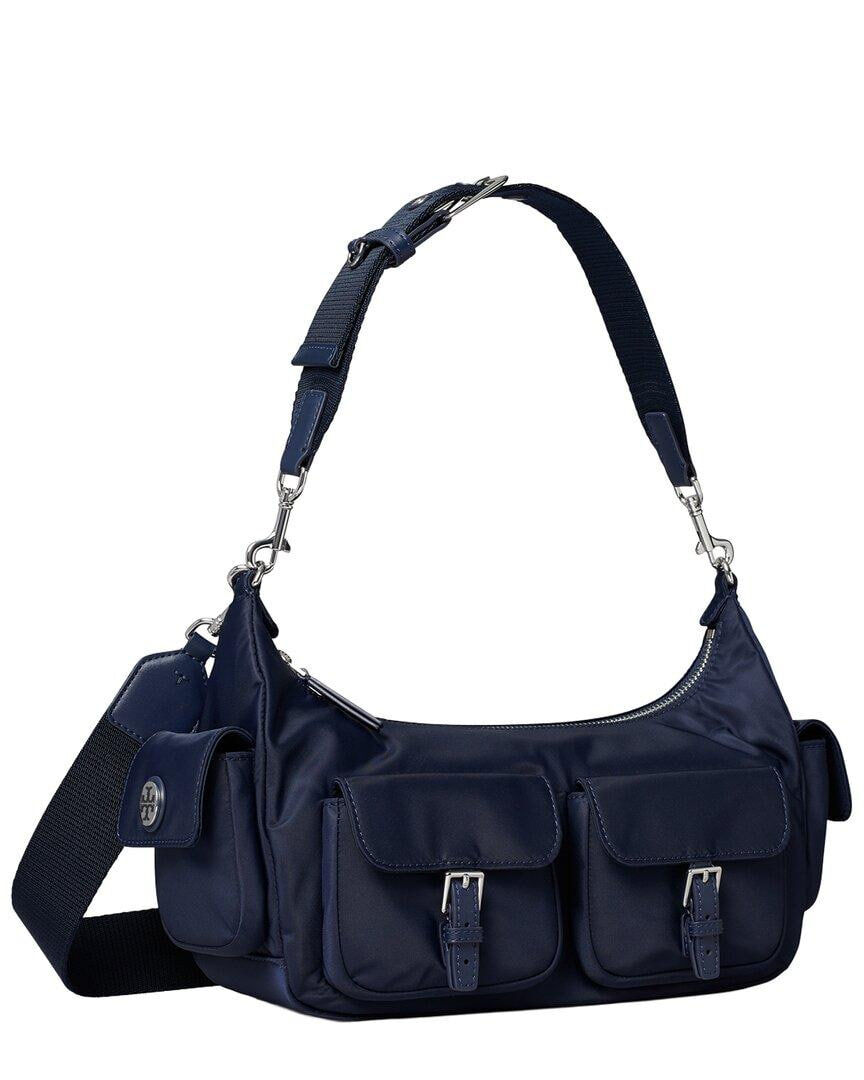 [S] TORY BURCH TORY NAVY NYLON CONVERTIBLE SHOULDER BAG, 164444-405 (STB732)