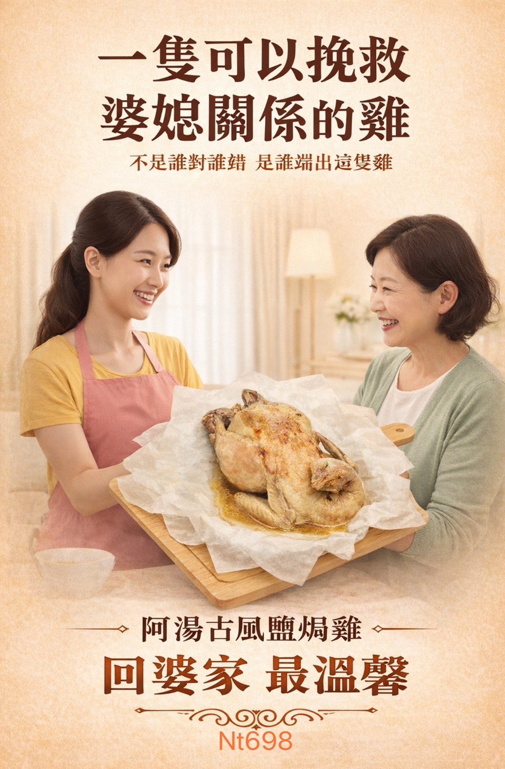 【阿湯古風鹽焗雞】 傳統鹽焗工法｜整隻入味｜即開即食