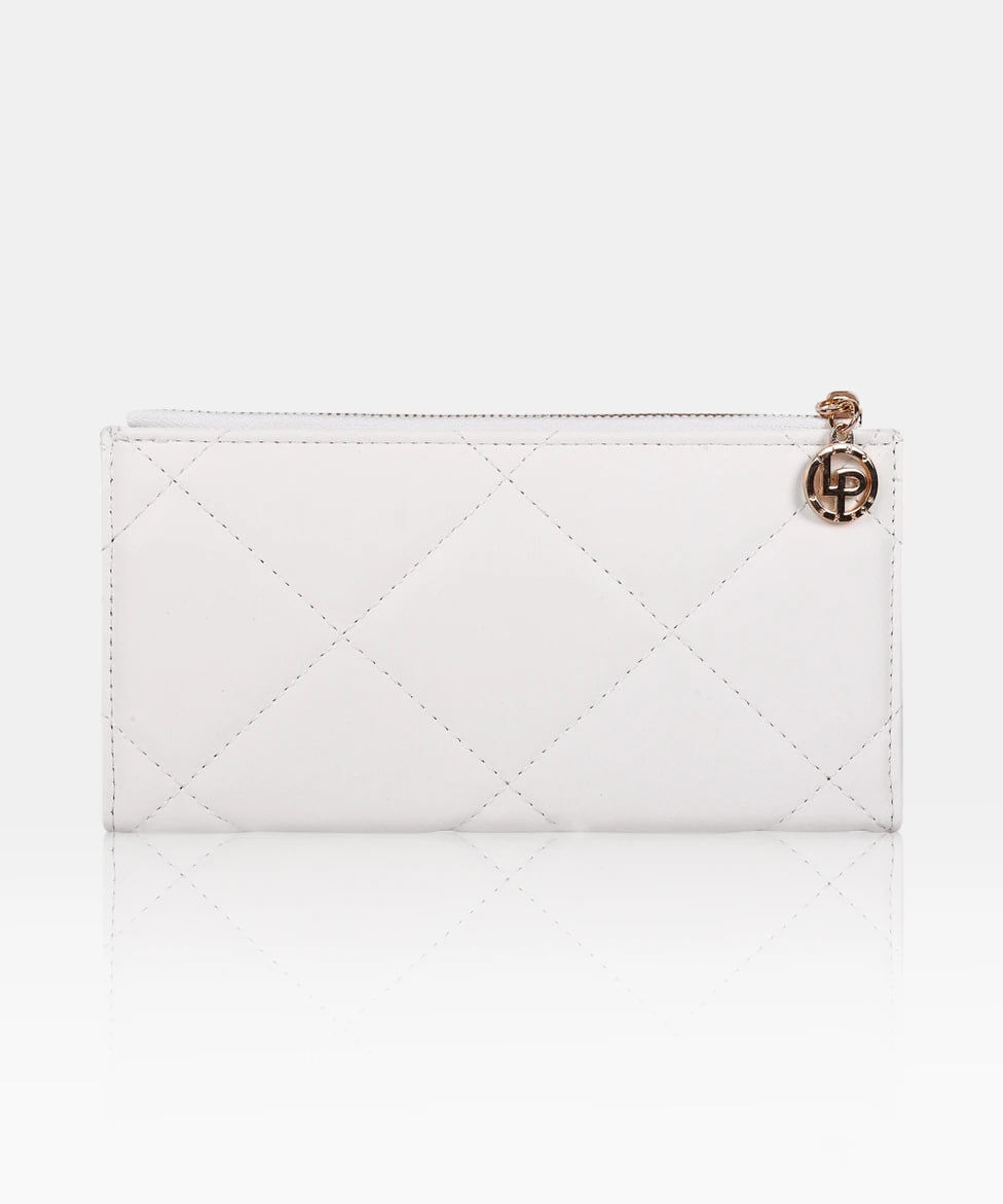 [S] TORY BURCH BLANC WILLA GLAZED MEDIUM WALLET, 171596-100 (STB731)