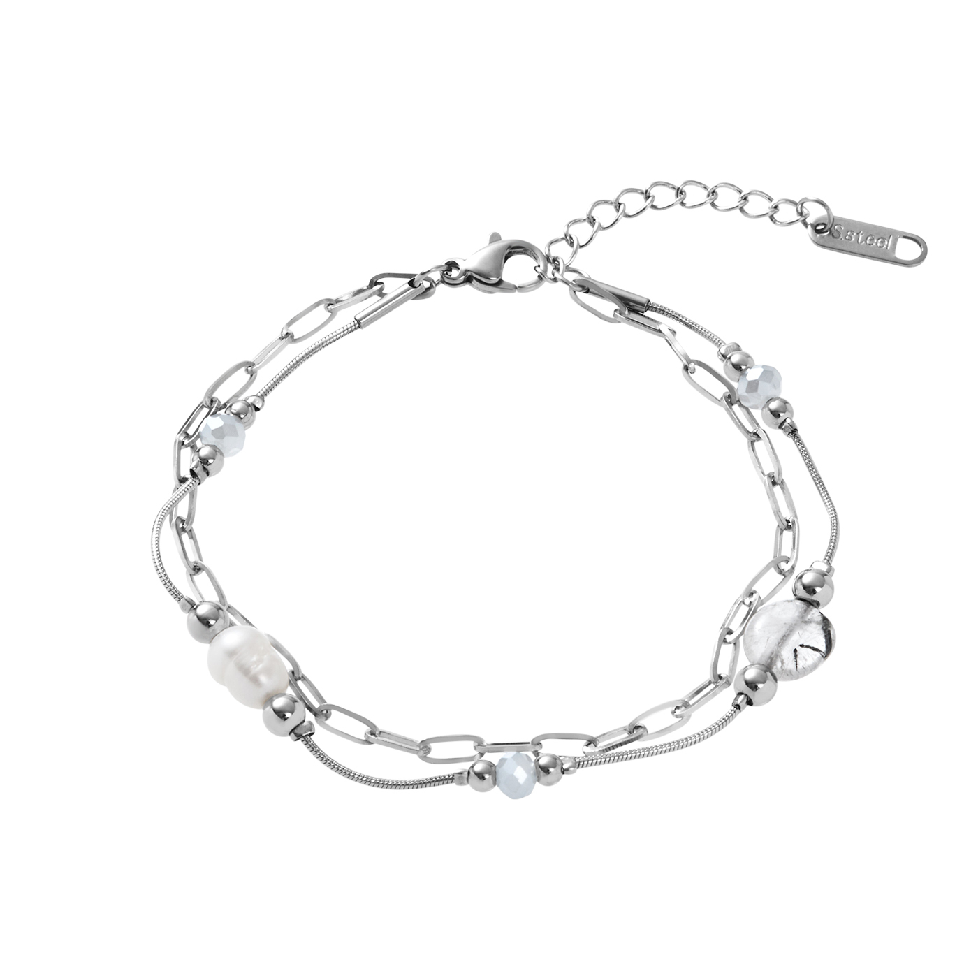 韓國,鋼飾,雙層手鍊,平價飾品