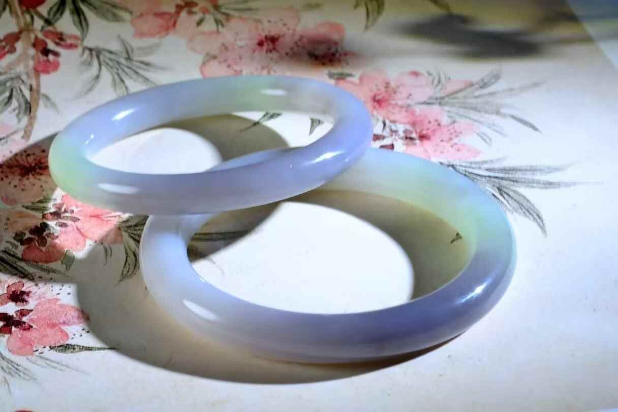 36725 和田玉仙紫俏翠雙色手鐲