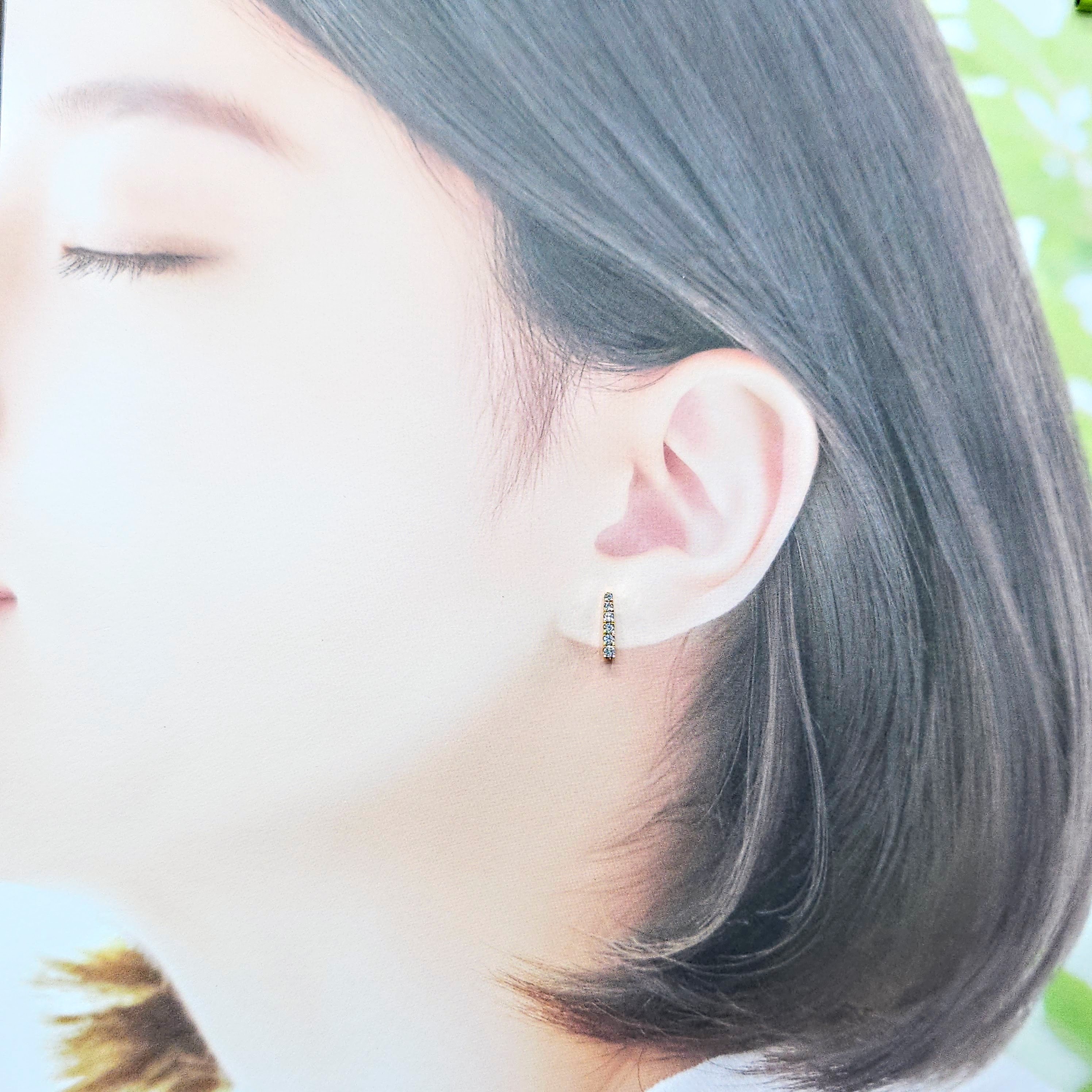 全新18K玫瑰金22份鑽石耳環