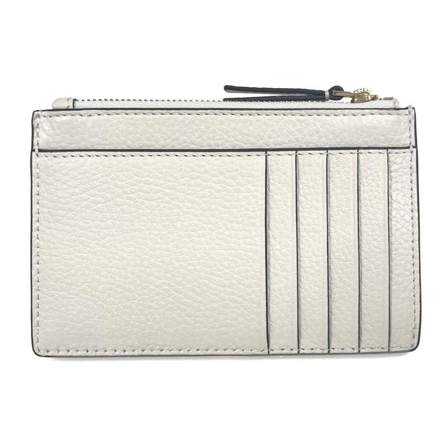 [S] TORY BURCH NEW IVORY BRITTEN ZIP CARD CASE, 141006-104 (STB738)