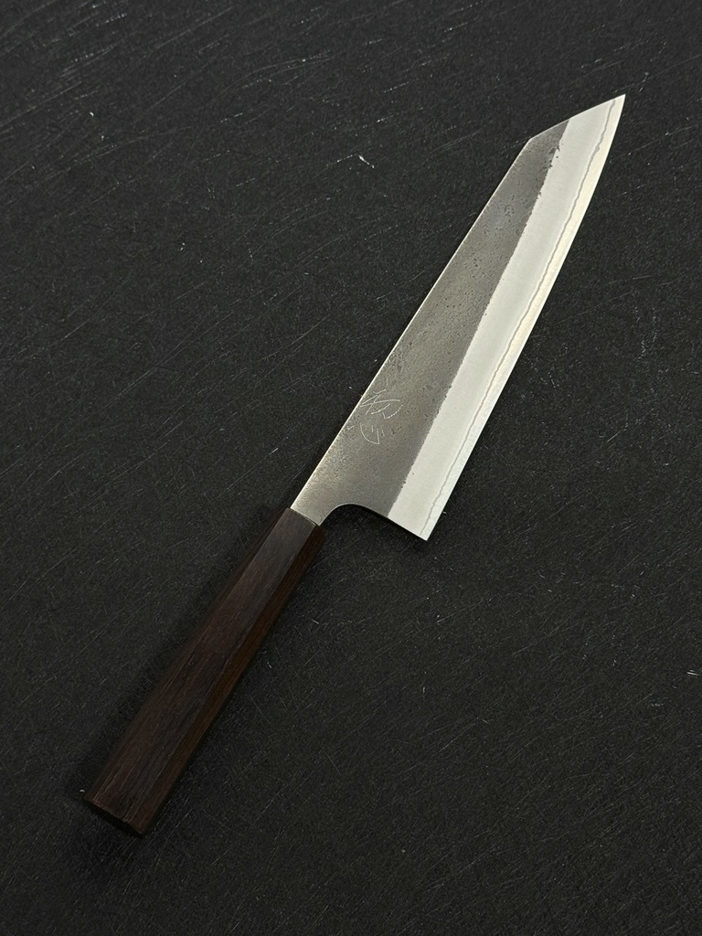 初心 吉金 白二鋼 不鏽鋼割込 黑梨地 切付牛刀 黑檀柄