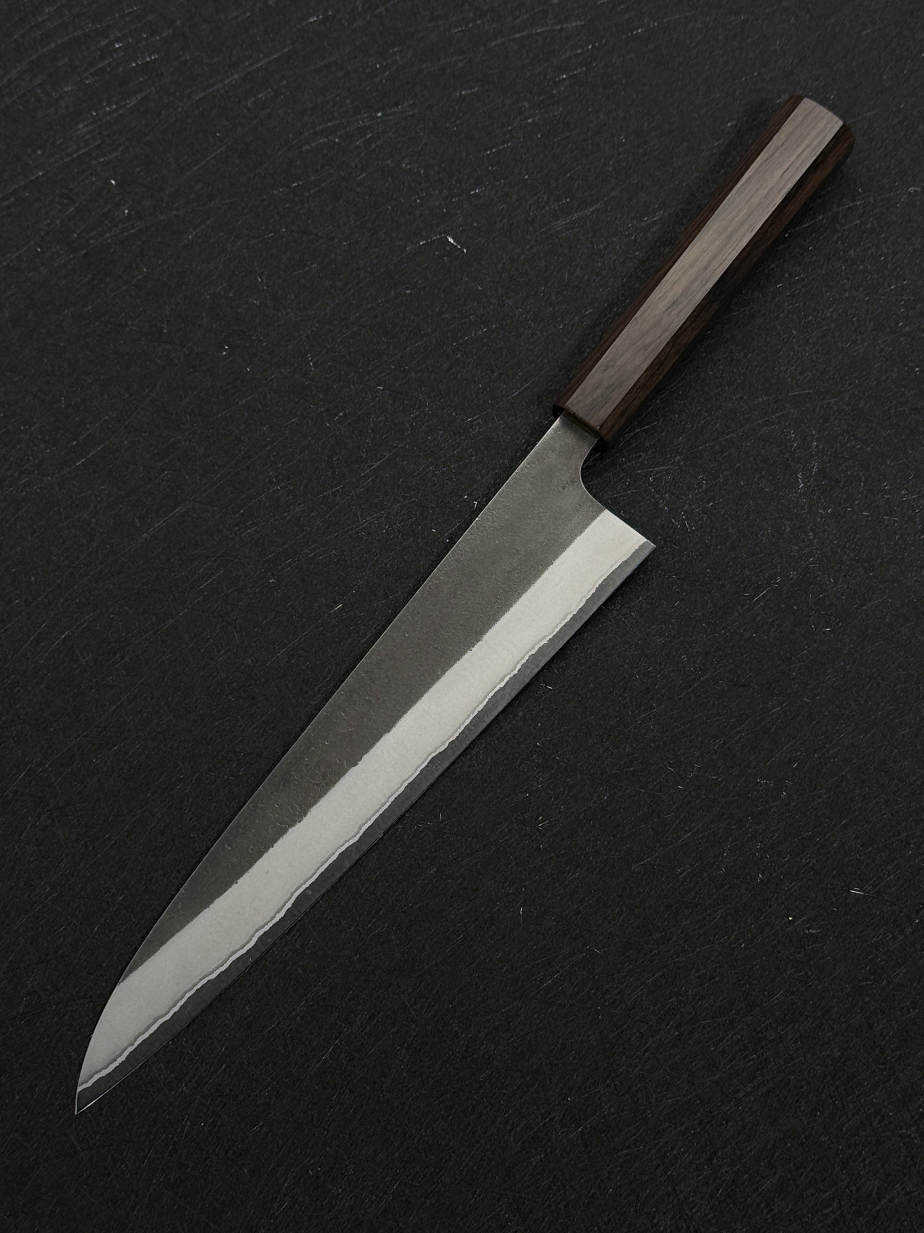 初心 吉金 白二鋼 不鏽鋼割込 黑梨地 牛刀 黑檀柄