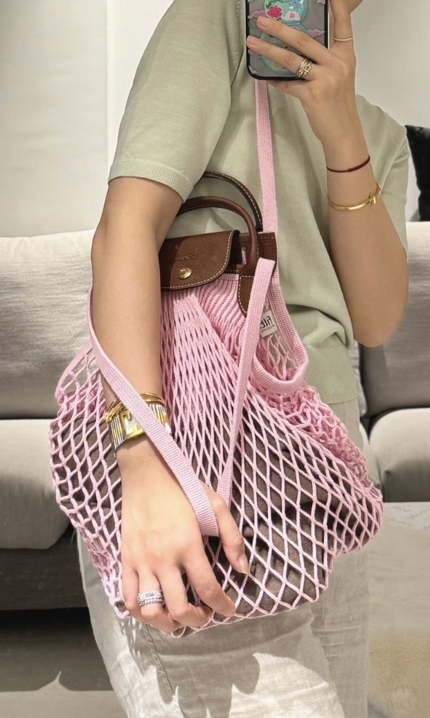 【3色入】Longchamp Le Pilage Filet L Mesh Bag網兜包