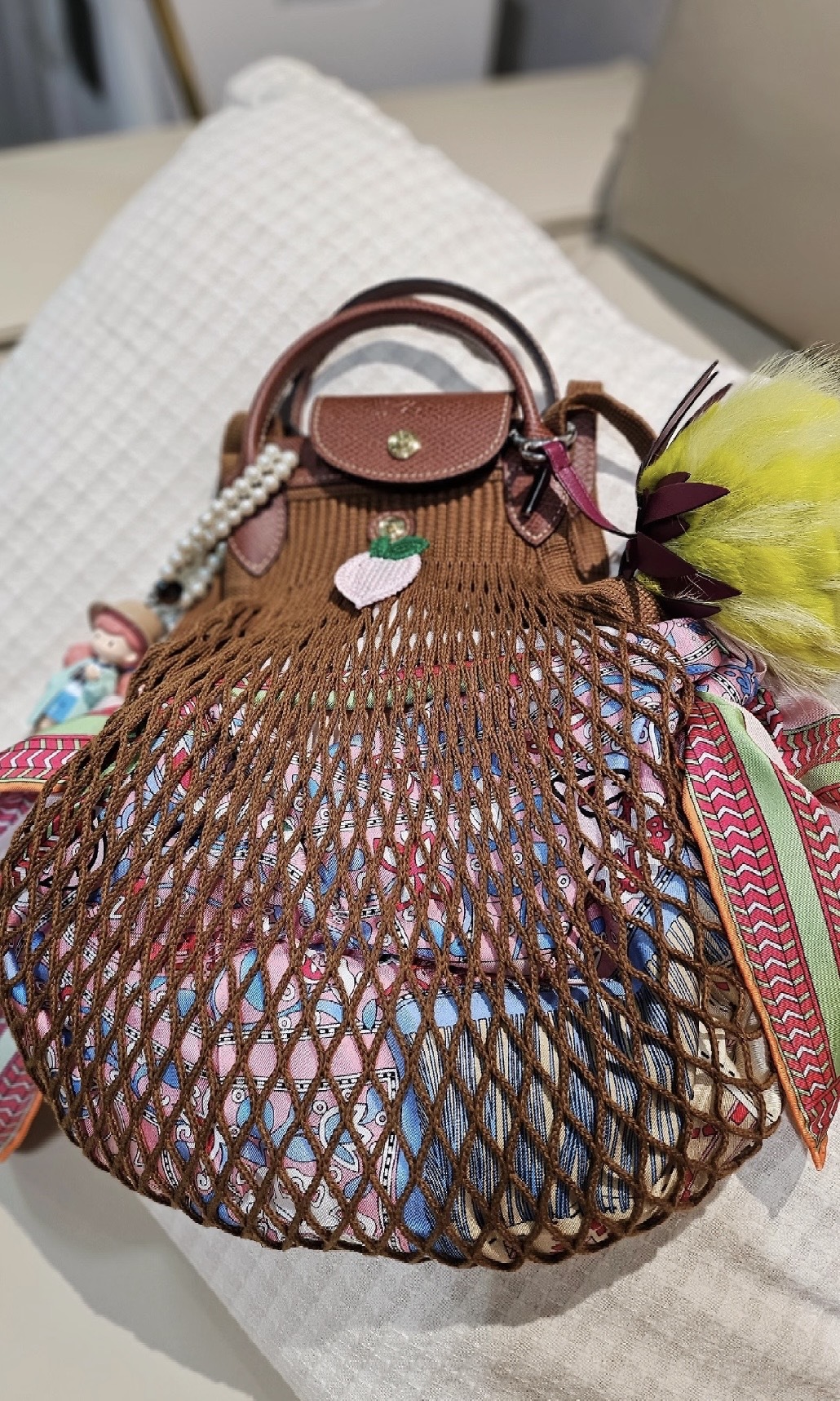 【3色入】Longchamp Le Pilage Filet L Mesh Bag網兜包