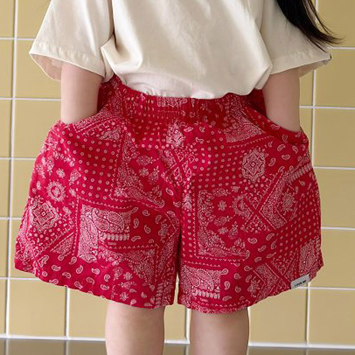 正韓夏the_goguma 兩色復古民俗圖騰短褲