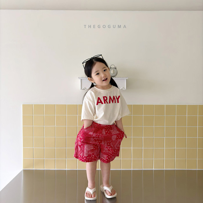 正韓夏the_goguma 兩色復古民俗圖騰短褲