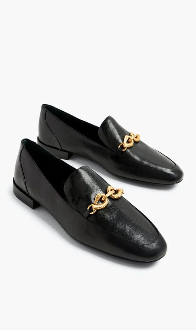 [S] TORY BURCH PERFECT BLACK / GOLD 152718 JESSA LOAFER, 152718-006 (STB728)