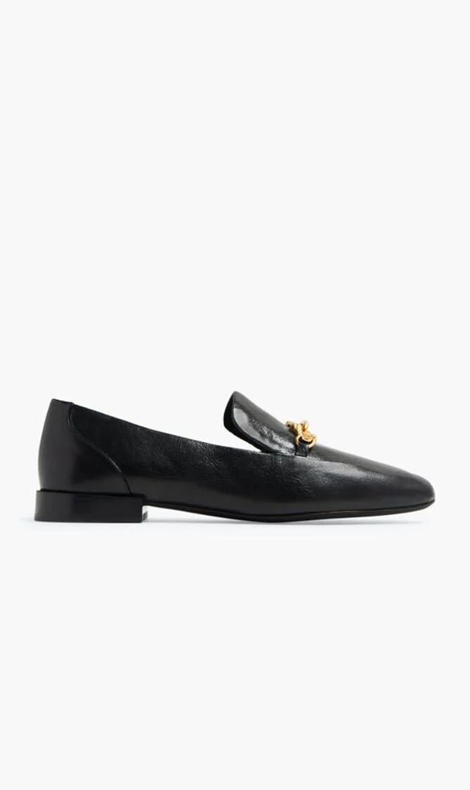 [S] TORY BURCH PERFECT BLACK / GOLD 152718 JESSA LOAFER, 152718-006 (STB728)