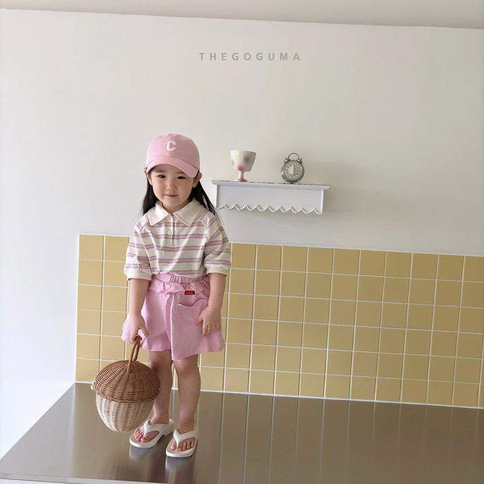 正韓夏the_goguma 兩色愛心口袋花邊短褲