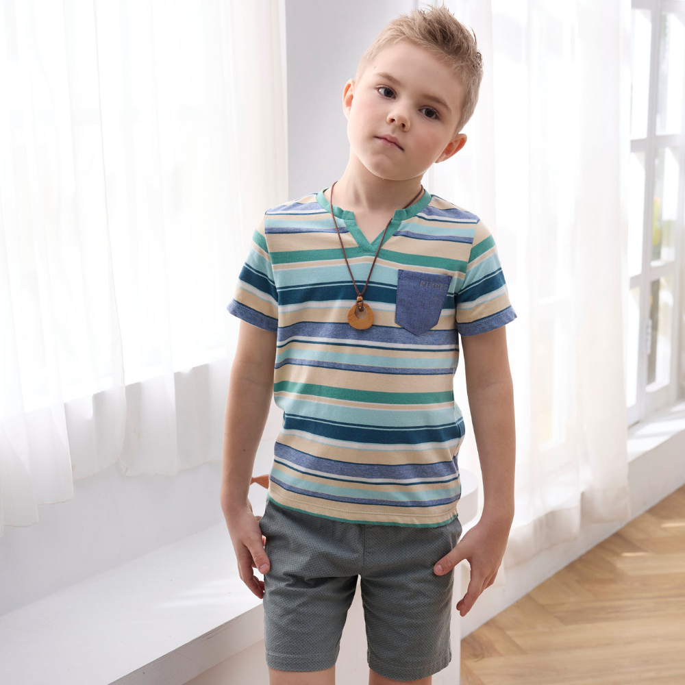 PIPPY 休閒拼接棉質短褲 綠