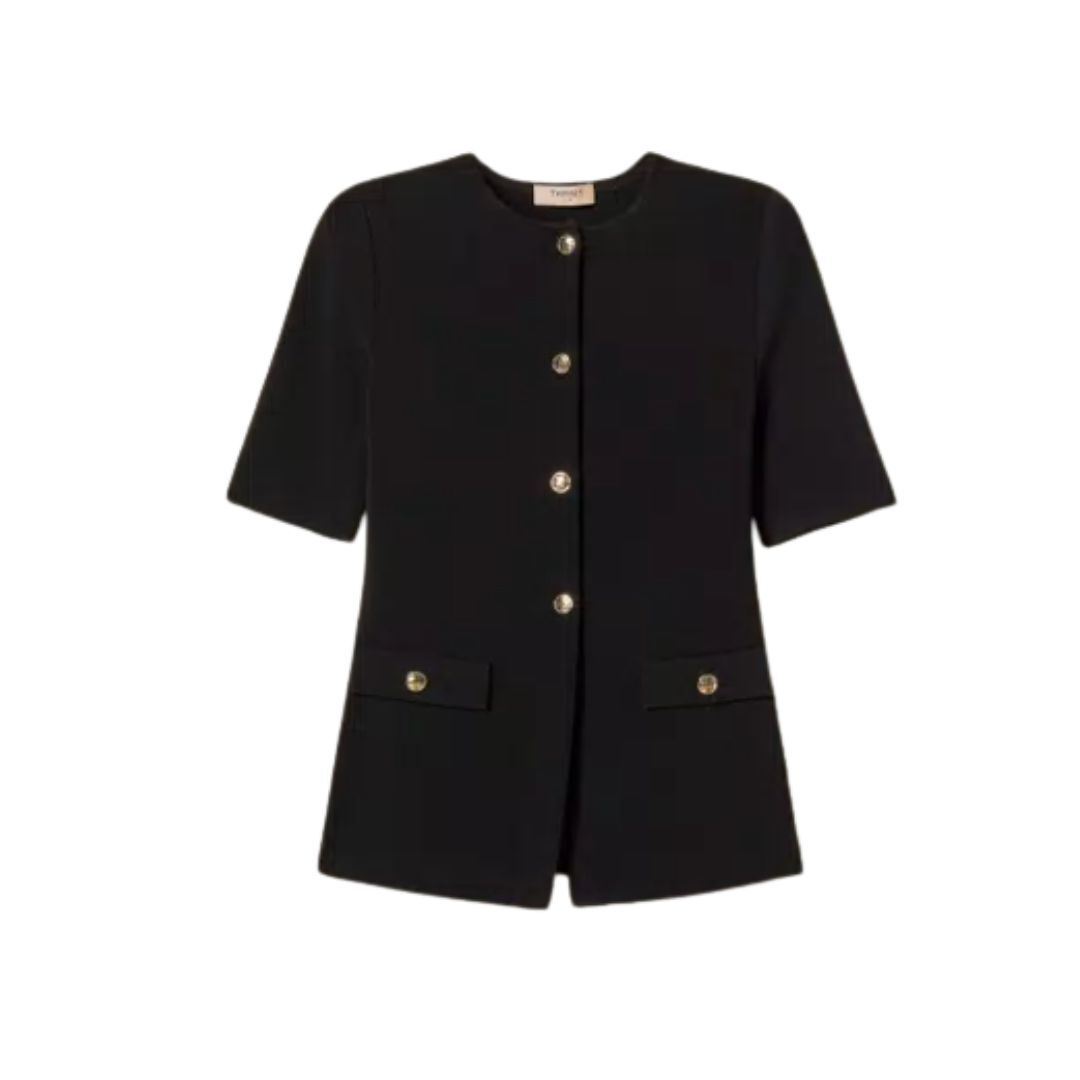 1TS0319-035 [TWINSET] Knit Jacket With Buttons Black #261TP3131 (C-EU-E)