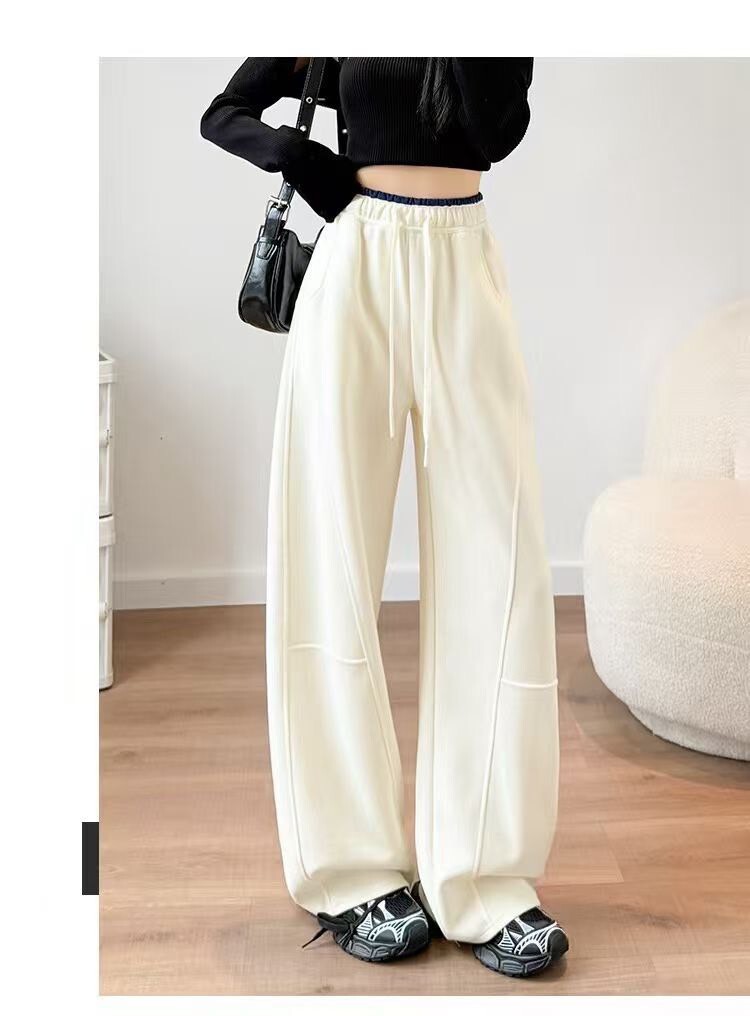 720-腰撞色抽繩口袋彎刀褲